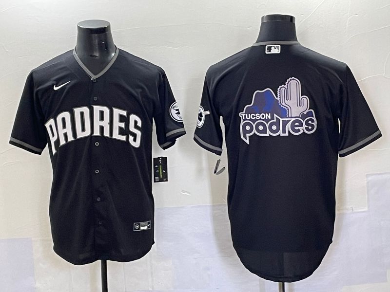 Men 2025 San Diego Padres Blank Black Game Nike MLB Jersey style 7035